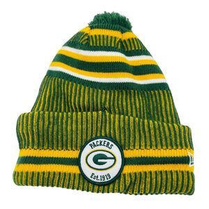 Men's Green Bay Packers New Era Green Gold Winter Cuffed Pom Knit Hat Beanie